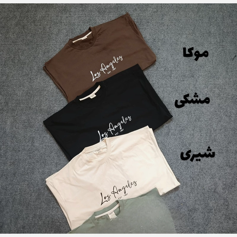 تیشرت مردانه قواره باکسی نخ پنبه لوس آنجلس